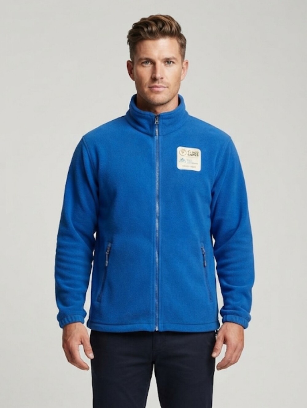 Special Olympics World Games LA 2015 Blue Fleece Zip Jacket Pockets Size Large